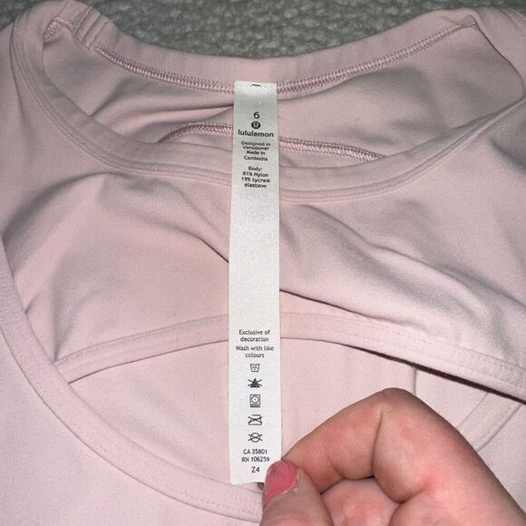 Lululemon Get Centred Short Sleeve Shirt Misty Pink Size 6 EUC - Picture 7 of 10
